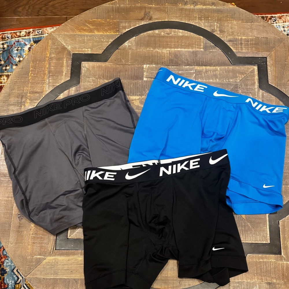 Nike Men's Boxer Briefs in Black, Gray, and Blue